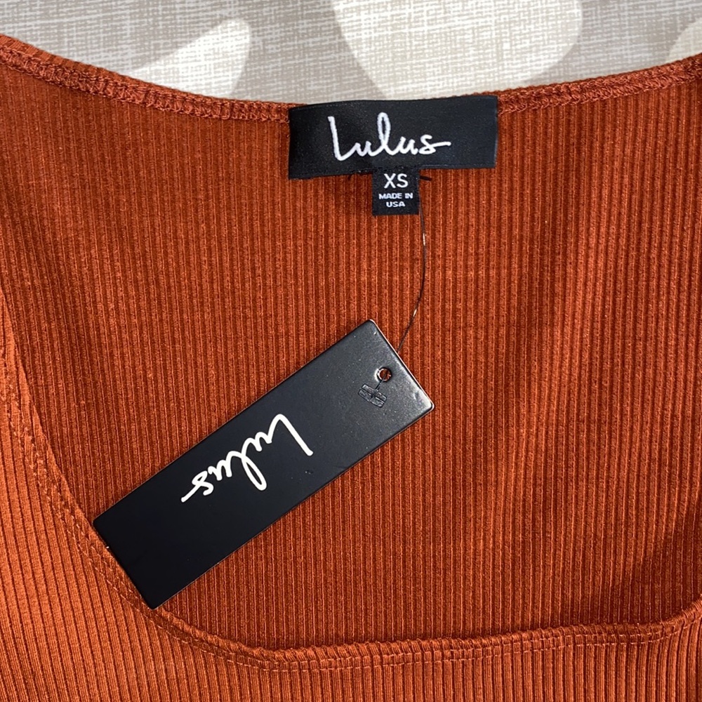 Rust Orange Ribbed Two-Piece Set - image 4